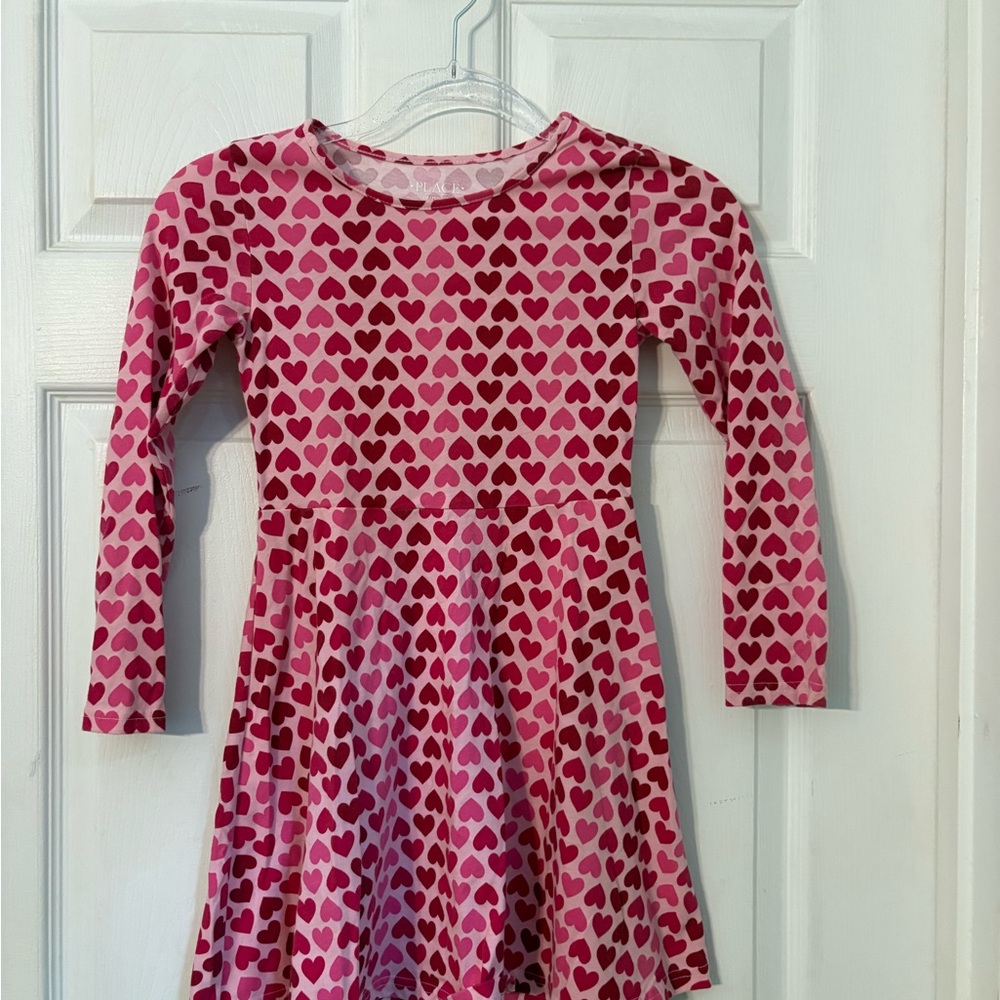 Place Pink and Red Heart Kids Dress
